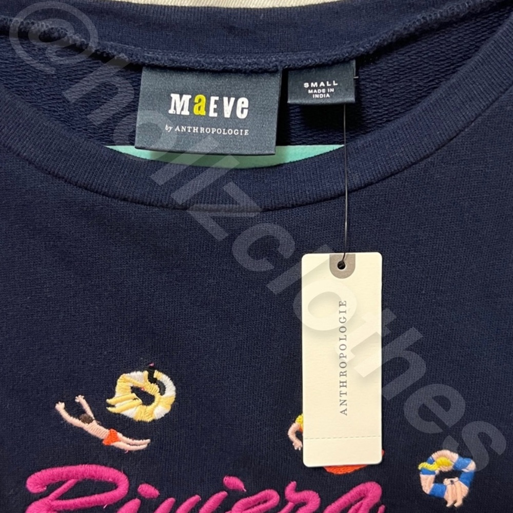 Anthropologie Maeve Riviera Embroidered Tee NWT - Picture 7 of 14